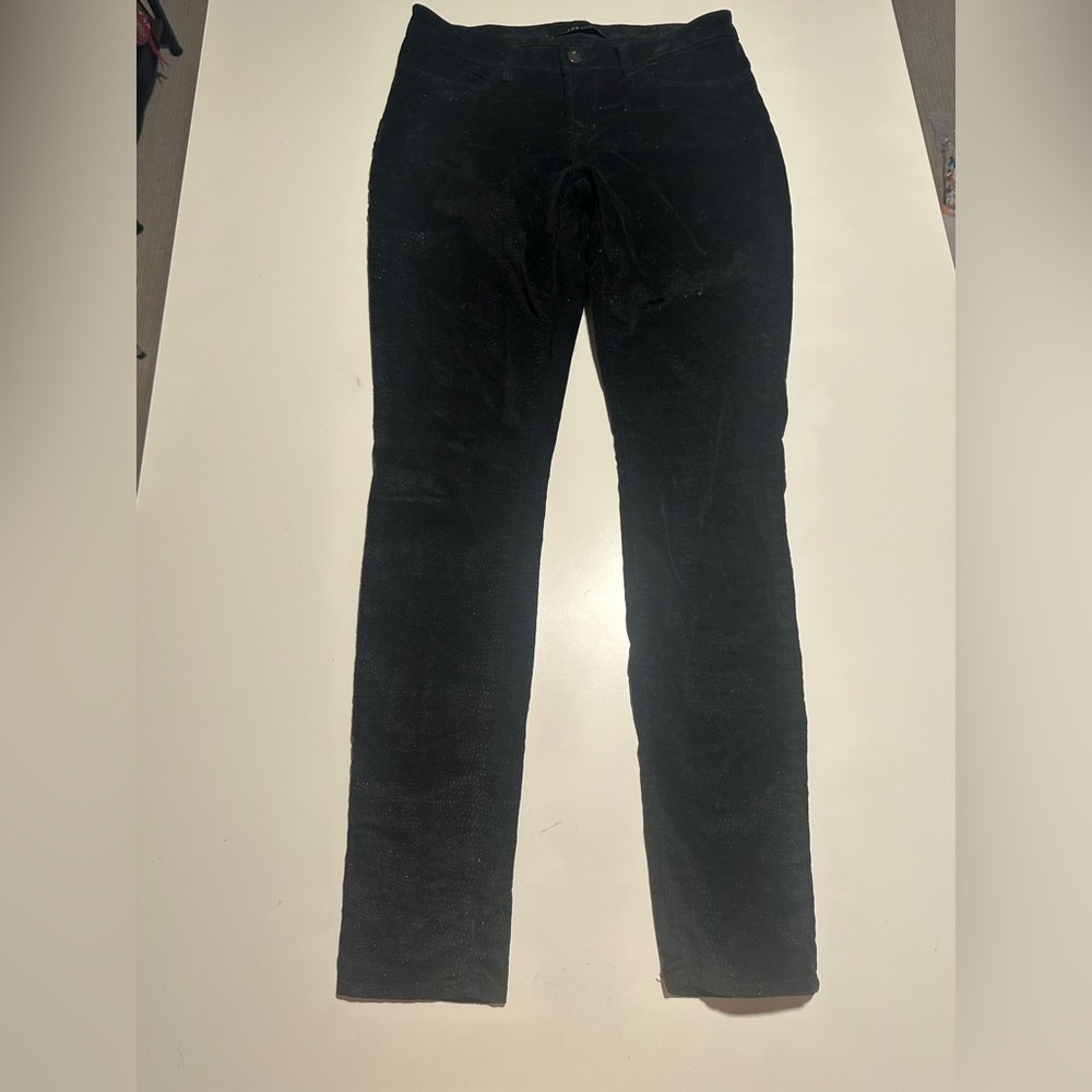 j brand super skinny patterned black jeans